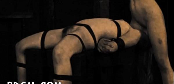  Playgirl is chained in shackles during hardcore bdsm torture